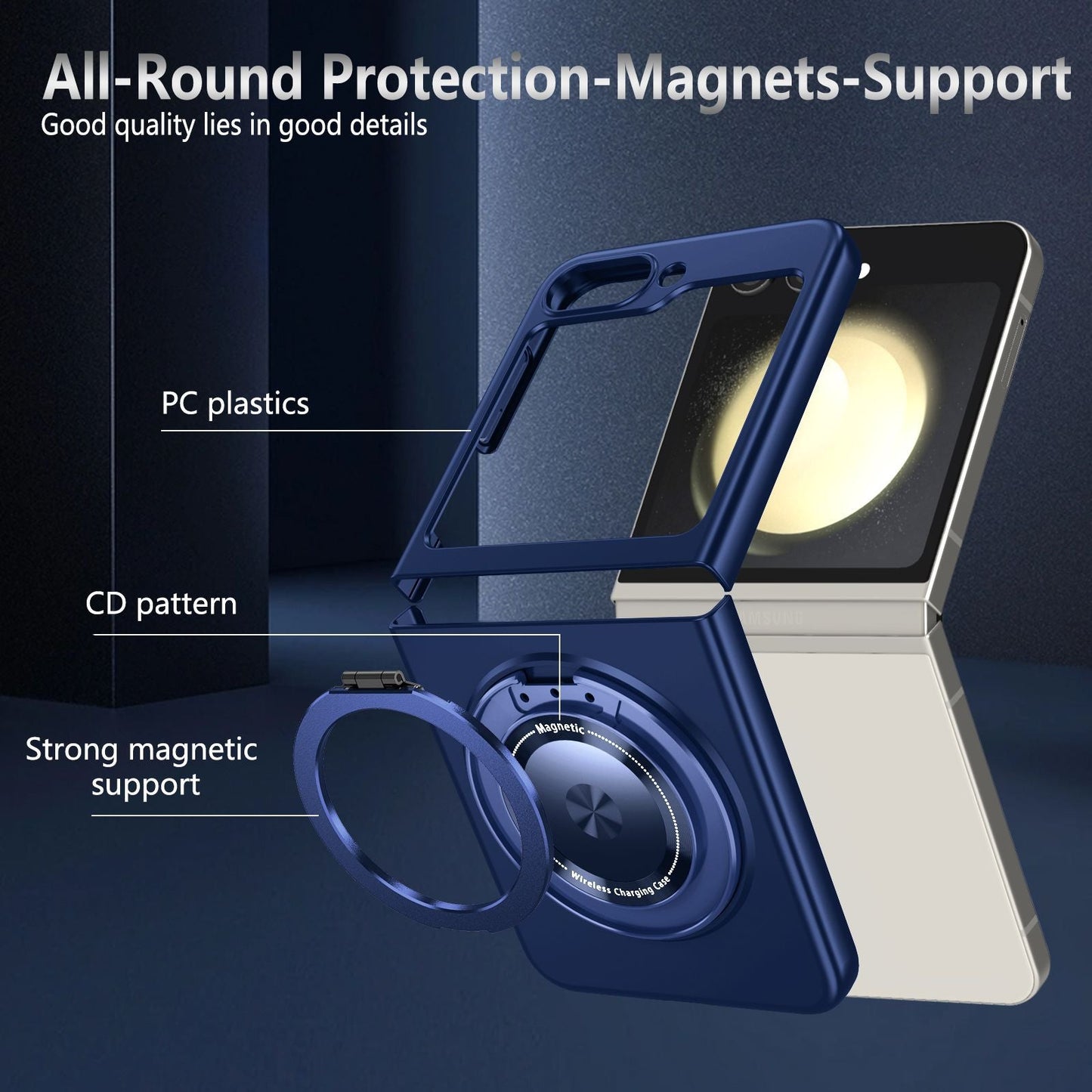 Rotating Magnetic Ring Frosted Case For Galaxy Z Flip Series