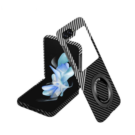 Rotating Magnetic Ring Carbon Fiber Case For Galaxy Z Flip Series