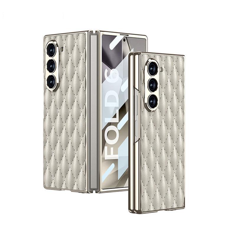 Luxury Electroplated Leather Case For Galaxy Z Fold 6