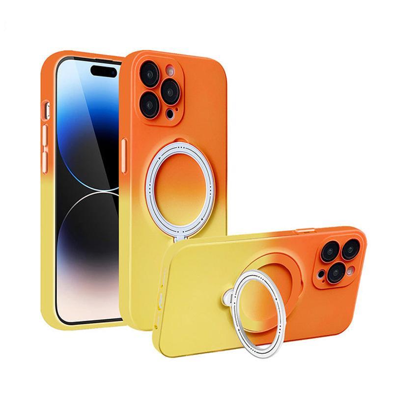 iPhone MagSafe Series | Gradient Rotating Stand Frosted Mobile Phone Case