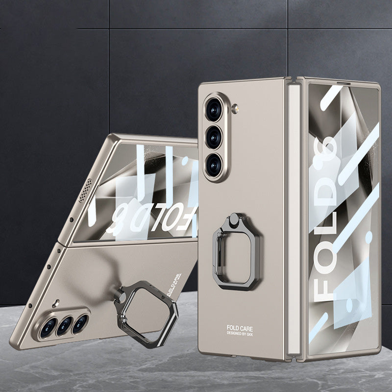 Matte Texture Ring Holder Case For Galaxy Z Fold Series