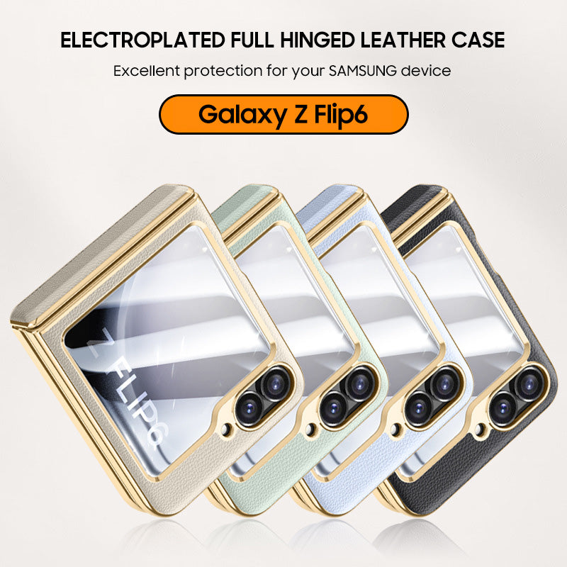 Folding Leather Case For Galaxy Z Flip Series