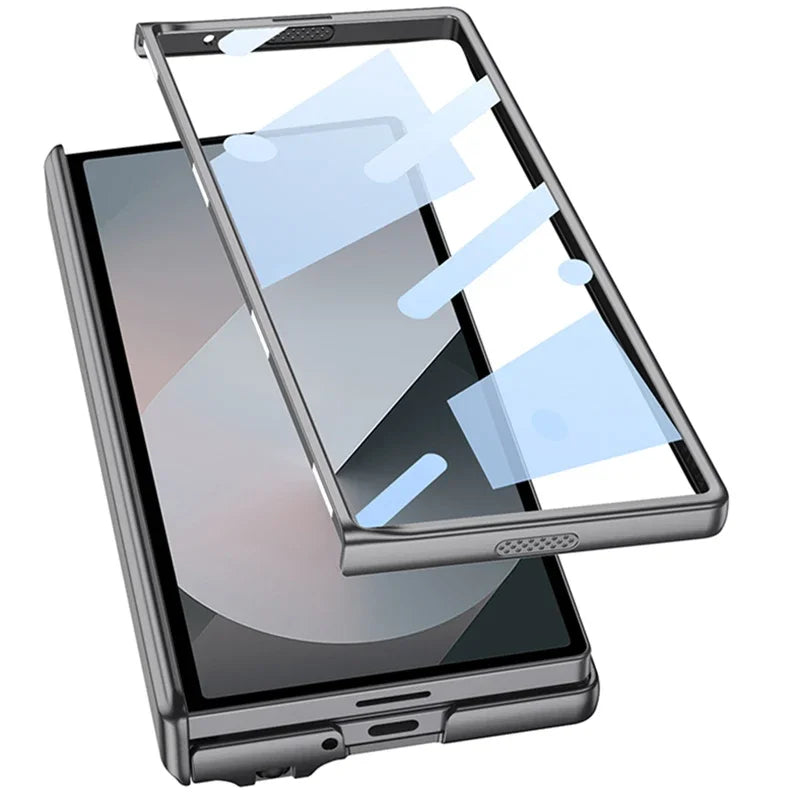 Magnetic Skin Feel Folding Case with Stylus & Glass For Galaxy Z Fold 6