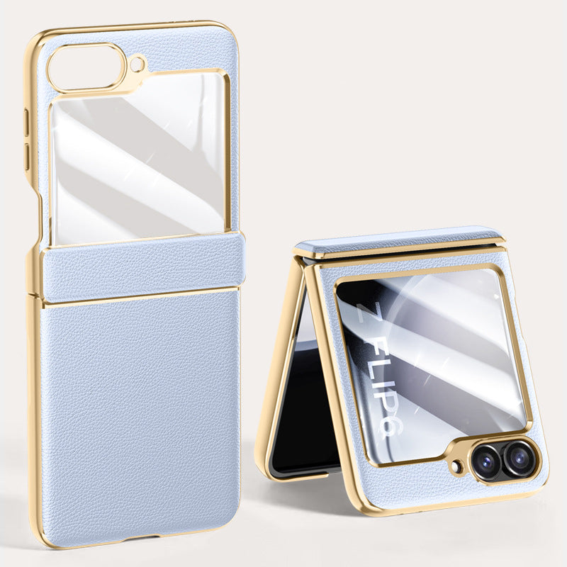 Folding Leather Case For Galaxy Z Flip Series